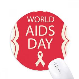 Dıythinker Kırmızı Kurdele 1 Aralık HIV Baskılı Yuvarlak Kaymaz Kauçuk Mouse Pad