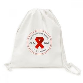 Dıythinker Kırmızı Kurdele Aids Day Hiv Farkındalığı Dayanaklık Kanvas İpli Sırt Çantası