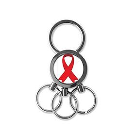 Dıythinker Kırmızı Kurdele Sembolü Hiv Farkındalığı 1 Aralık Dünya Yardımı Günü Dayanaklık Metal Anahtarlık