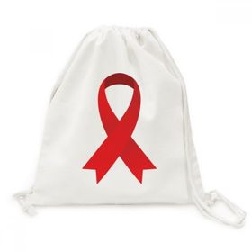 Dıythinker Kırmızı Kurdele Yüksek Farkındalık Dünya Aids Day Kanvas İpli Sırt Çantası