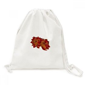 Dıythinker Kırmızı Lotus Çiçeği Lotus Tohum Çiçek Bitki Tuval İpli Sırt Çantası