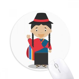 Dıythinker Kırmızı Mavi Ekvador Çizgi Film Baskılı Yuvarlak Kaymaz Kauçuk Mouse Pad