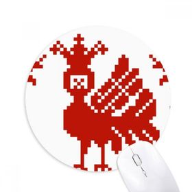 Dıythinker Kırmızı Mozaik Hayvan Ağaçları Rusya Baskılı Yuvarlak Kaymaz Kauçuk Mouse Pad