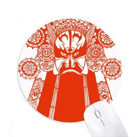 Dıythinker Kırmızı Opera Yüz Maskesi Kağıt Kesimli Baskılı Yuvarlak Kaymaz Kauçuk Mouse Pad