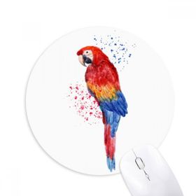 Dıythinker Kırmızı Psittaciformes Papağan Kuş Baskılı Yuvarlak Kaymaz Kauçuk Mouse Pad