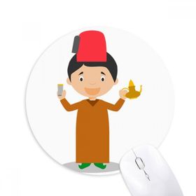 Dıythinker Kırmızı Şapka Fas Çizgi Film Baskılı Yuvarlak Kaymaz Kauçuk Mouse Pad
