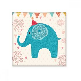 Dıythinker Kırmızı Şapka Fil Mavi Bayrak Renkli 15x15 cm Seramik Karo
