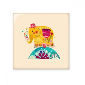 Dıythinker Kırmızı Şapka Milli Fil Pembe Renkli 15x15 cm Seramik Karo