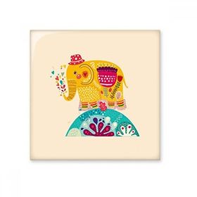 Dıythinker Kırmızı Şapka Milli Fil Pembe Renkli 15x15 cm Seramik Karo