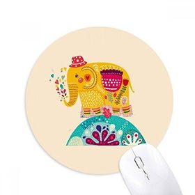 Dıythinker Kırmızı Şapka Milli Fil Pembe Renkli Baskılı Yuvarlak Kaymaz Kauçuk Mouse Pad
