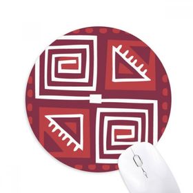Dıythinker Kırmızı Şarap Rengi Meksika Totemler Antik Medeniyet Baskılı Yuvarlak Kaymaz Kauçuk Mouse Pad