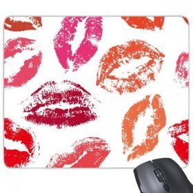 Dıythinker Kırmızı Seksi Dudak Modern Resim Öpücük Mutlu Sevgililer Günü Baskılı Dikdörtgen Kaymaz Kauçuk Mouse Pad