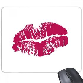Dıythinker Kırmızı Seksi Dudak Öpücüğü Mutlu Sevgililer Günü Baskılı Dikdörtgen Kaymaz Kauçuk Mouse Pad