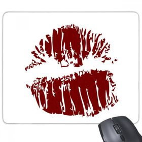 Dıythinker Kırmızı Seksi Dudak Öpücüğü Mutlu Sevgililer Günü Baskılı Dikdörtgen Kaymaz Kauçuk Mouse Pad
