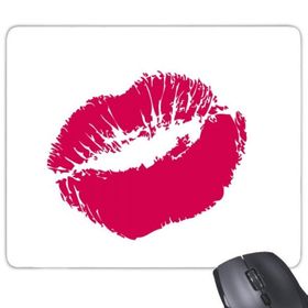 Dıythinker Kırmızı Seksi Sıcak Dudak Öpücüğü Mutlu Sevgililer Günü Baskılı Dikdörtgen Kaymaz Kauçuk Mouse Pad