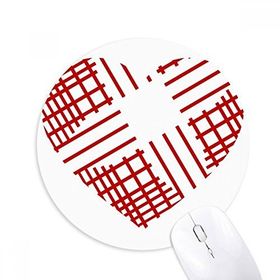 Dıythinker Kırmızı Sevgililer Günü Kalp Çizgisi Baskılı Yuvarlak Kaymaz Kauçuk Mouse Pad