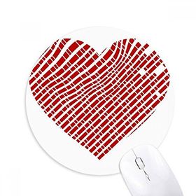 Dıythinker Kırmızı Sevgililer Günü Kalp Desenli Baskılı Yuvarlak Kaymaz Kauçuk Mouse Pad