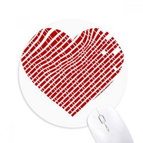 Dıythinker Kırmızı Sevgililer Günü Kalp Desenli Baskılı Yuvarlak Kaymaz Kauçuk Mouse Pad