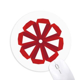 Dıythinker Kırmızı Soyut Noel Çiçeği Origami Baskılı Yuvarlak Kaymaz Kauçuk Mouse Pad