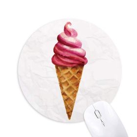 Dıythinker Kırmızı Suluboya Tatlı Dondurma Baskılı Yuvarlak Kaymaz Kauçuk Mouse Pad