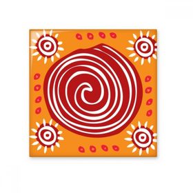 Dıythinker Kırmızı Vida Meksika Totemleri Antik Medeniyet Çizimi 15x15 cm Seramik Karo