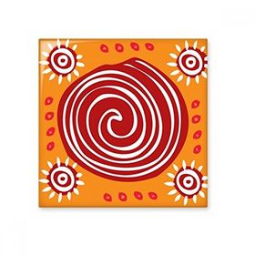 Dıythinker Kırmızı Vida Meksika Totemleri Antik Medeniyet Çizimi 15x15 cm Seramik Karo