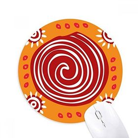 Dıythinker Kırmızı Vida Meksika Totems Antik Uygarlık Baskılı Yuvarlak Kaymaz Kauçuk Mouse Pad