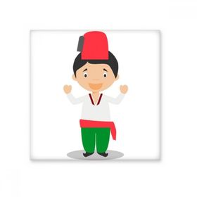Dıythinker Kırmızı Yeşil Hindi Karikatür 20x20 cm Seramik Karo