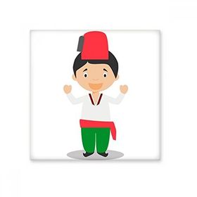 Dıythinker Kırmızı Yeşil Hindi Karikatür 20x20 cm Seramik Karo