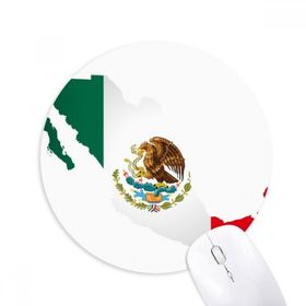 Dıythinker Kırmızı Yeşil Meksika Haritası Amblem Kartal Ye Yılan Baskılı Yuvarlak Kaymaz Kauçuk Mouse Pad