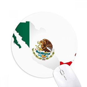 Dıythinker Kırmızı Yeşil Meksika Haritası Amblem Kartal Ye Yılan Baskılı Yuvarlak Kaymaz Kauçuk Mouse Pad