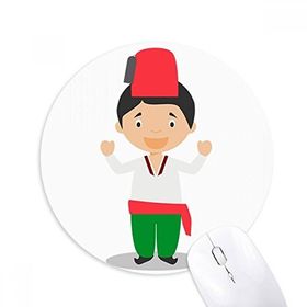 Dıythinker Kırmızı Yeşil Türkiye Çizgi Film Baskılı Yuvarlak Kaymaz Kauçuk Mouse Pad