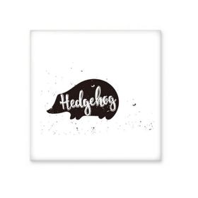 Dıythinker Kirpi Siyah ve Beyaz Hayvan 15x15 cm Seramik Karo