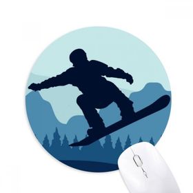 Dıythinker Kış Spor Desenli Kayak Kıyafeti ve Bot Baskılı Yuvarlak Kaymaz Kauçuk Mouse Pad