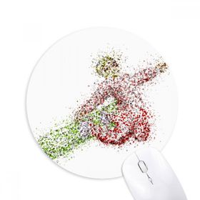 Dıythinker Kış Spor Kaykay Suluboya Desenli Baskılı Yuvarlak Kaymaz Kauçuk Mouse Pad