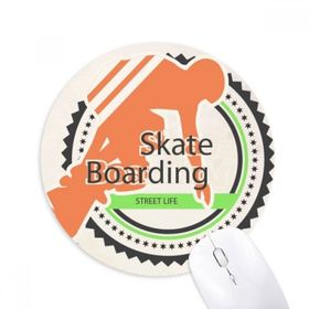 Dıythinker Kış Spor Paten Sörf Atletleri İllüstrasyon Baskılı Yuvarlak Kaymaz Kauçuk Mouse Pad