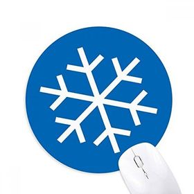 Dıythinker Kış Sporları Kar Tanesi Mavi Siluet Baskılı Yuvarlak Kaymaz Kauçuk Mouse Pad