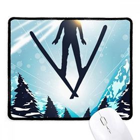 Dıythinker Kış Sporları Kayak Ağacı Suluboya Kaymaz Mouse Pad