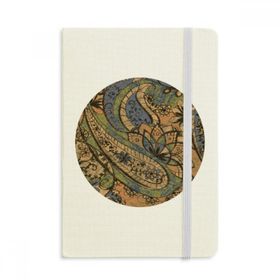 Dıythinker Klasik Soyut Lotus Balık Desenli Kumaş Sert Kapak A5 Defter