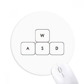 Dıythinker Klavye Sembolü ASWD Baskılı Yuvarlak Kaymaz Kauçuk Mouse Pad