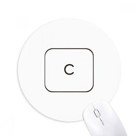 Dıythinker Klavye Sembolü C Baskılı Yuvarlak Kaymaz Kauçuk Mouse Pad