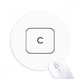 Dıythinker Klavye Sembolü C Baskılı Yuvarlak Kaymaz Kauçuk Mouse Pad