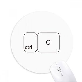 Dıythinker Klavye Sembolü ctrl C Baskılı Yuvarlak Kaymaz Kauçuk Mouse Pad