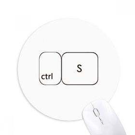 Dıythinker Klavye Sembolü ctrl S Baskılı Yuvarlak Kaymaz Kauçuk Mouse Pad