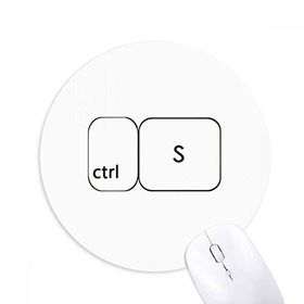 Dıythinker Klavye Sembolü ctrl S Baskılı Yuvarlak Kaymaz Kauçuk Mouse Pad