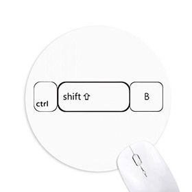 Dıythinker Klavye Sembolü ctrl shift B Baskılı Yuvarlak Kaymaz Kauçuk Mouse Pad