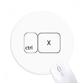 Dıythinker Klavye Sembolü ctrl X Baskılı Yuvarlak Kaymaz Kauçuk Mouse Pad