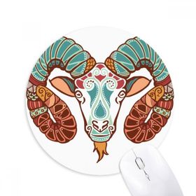 Dıythinker Koç Burç Sembolü Baskılı Yuvarlak Kaymaz Kauçuk Mouse Pad