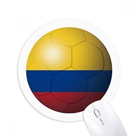 Dıythinker Kolombiya Ulusal Bayrak Futbol Baskılı Yuvarlak Kaymaz Kauçuk Mouse Pad