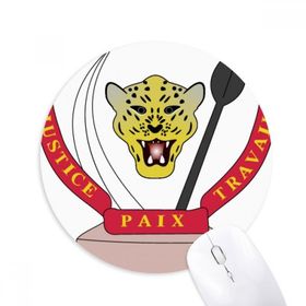 Dıythinker Kongo Ulusal Amblem Ülke Baskılı Yuvarlak Kaymaz Kauçuk Mouse Pad